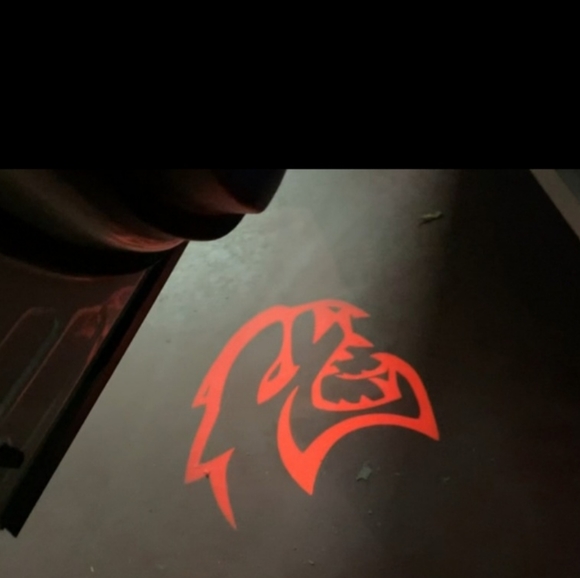 2 Charger red hellcat car door Projector Lights.  Challenger available - Picture 1 of 3